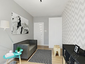 Mieszkanie 80m2 / Wiślane Tarasy, Kraków - Średnie z sofą szare biuro, styl nowoczesny - zdjęcie od INNers - architektura wnętrza