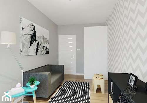 Mieszkanie 80m2 / Wiślane Tarasy, Kraków - Średnie z sofą szare biuro, styl nowoczesny - zdjęcie od INNers - architektura wnętrza