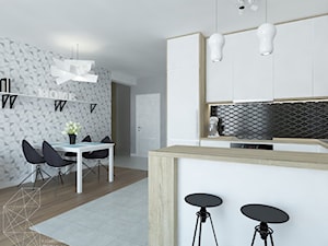 Mieszkanie 80m2 / Wiślane Tarasy, Kraków - Mała szara jadalnia w kuchni, styl nowoczesny - zdjęcie od INNers - architektura wnętrza