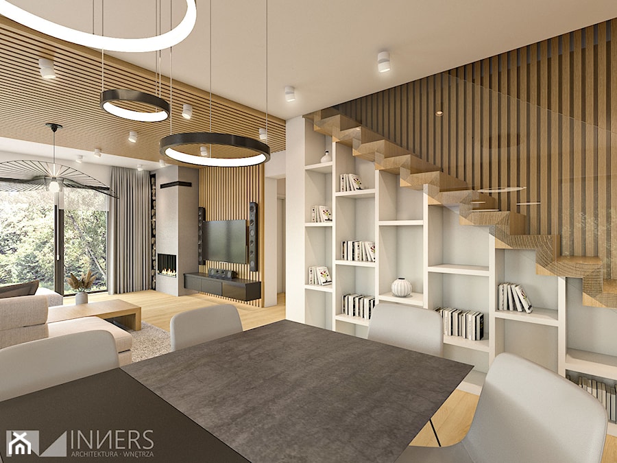 Dom 220m2 w Kutnie - Salon, styl nowoczesny - zdjęcie od INNers - architektura wnętrza