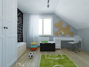 Dom 180m2 pod Tychami - Średni biały szary pokój dziecka dla dziecka dla chłopca dla dziewczynki, s ... - zdjęcie od INNers - architektura wnętrza