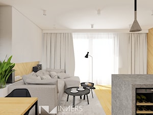 Mieszkanie 77m2, Apartamenty Novum, ul. Rakowicka 20, Kraków - Średni biały salon z jadalnią, styl ... - zdjęcie od INNers - architektura wnętrza