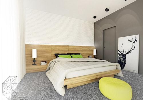 Dom 160 m2 w Krakowie - Średnia biała szara sypialnia, styl nowoczesny - zdjęcie od INNers - architektura wnętrza