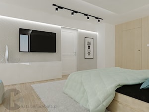 Średnia biała sypialnia - zdjęcie od INNers - architektura wnętrza