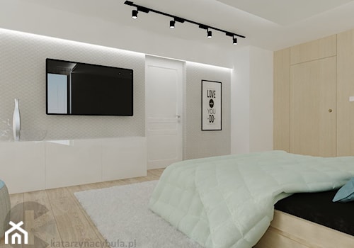 Średnia biała sypialnia - zdjęcie od INNers - architektura wnętrza