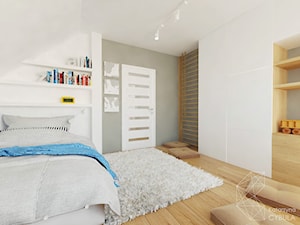 Dom 120 m2 pod Krakowem - Średni biały szary pokój dziecka dla dziecka dla chłopca, styl skandynaws ... - zdjęcie od INNers - architektura wnętrza