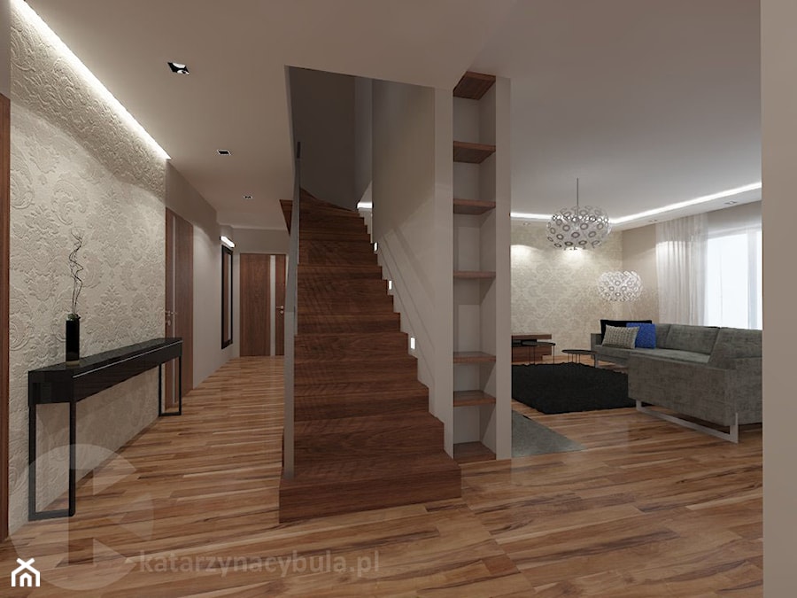 Dom 220 m2 w Będzinie - Hol / przedpokój, styl nowoczesny - zdjęcie od INNers - architektura wnętrza