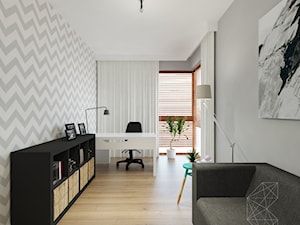 Mieszkanie 80m2 / Wiślane Tarasy, Kraków - Duże z sofą szare biuro, styl nowoczesny - zdjęcie od INNers - architektura wnętrza