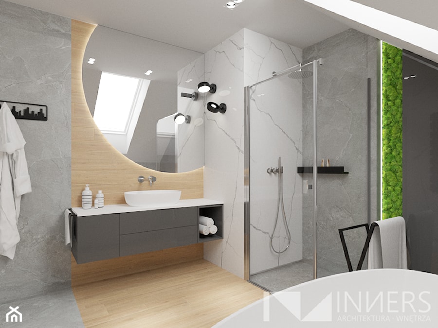Łazienka z chrobotkiem - zdjęcie od INNers - architektura wnętrza