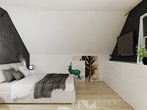 Dom 180m2 pod Tychami - Średnia sypialnia na poddaszu, styl skandynawski - zdjęcie od INNers - architektura wnętrza