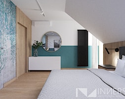 Turkusowa sypialnia na poddaszu - zdjęcie od INNers - architektura wnętrza - Homebook