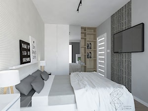 Mieszkanie 80m2 / Wiślane Tarasy, Kraków - Średnia szara sypialnia, styl nowoczesny - zdjęcie od INNers - architektura wnętrza