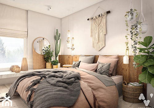 Mieszkanie wzorcowe3 - Mała szara sypialnia, styl nowoczesny - zdjęcie od N'concept