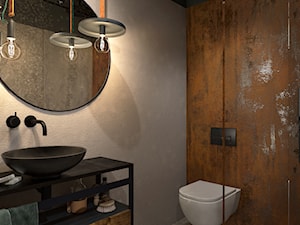 Stary Spichlerz - Mała bez okna z lustrem łazienka, styl industrialny - zdjęcie od N'concept