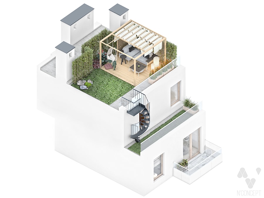 Mieszkanie wzorcowe3 - Taras, styl nowoczesny - zdjęcie od N'concept