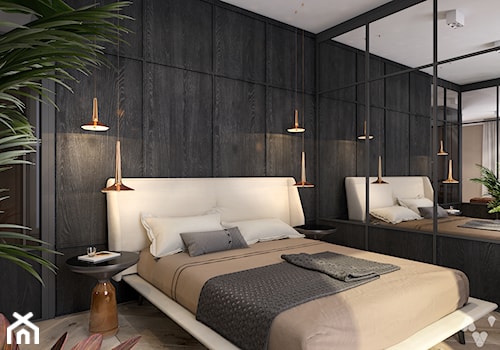 Gdańsk MM1 - Średnia czarna szara sypialnia, styl nowoczesny - zdjęcie od N'concept