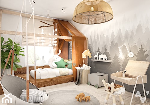 Mieszkanie wzorcowe3 - Średni szary pokój dziecka dla dziecka dla chłopca dla dziewczynki, styl nowoczesny - zdjęcie od N'concept