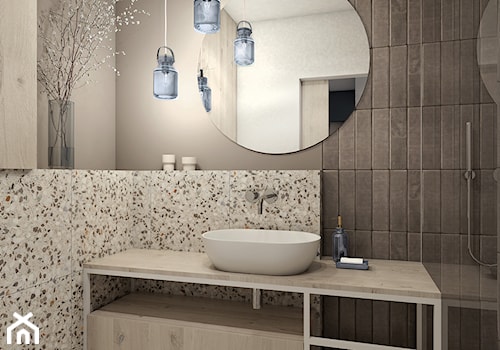 Olimpia Port - Mała bez okna z lustrem łazienka, styl skandynawski - zdjęcie od N'concept