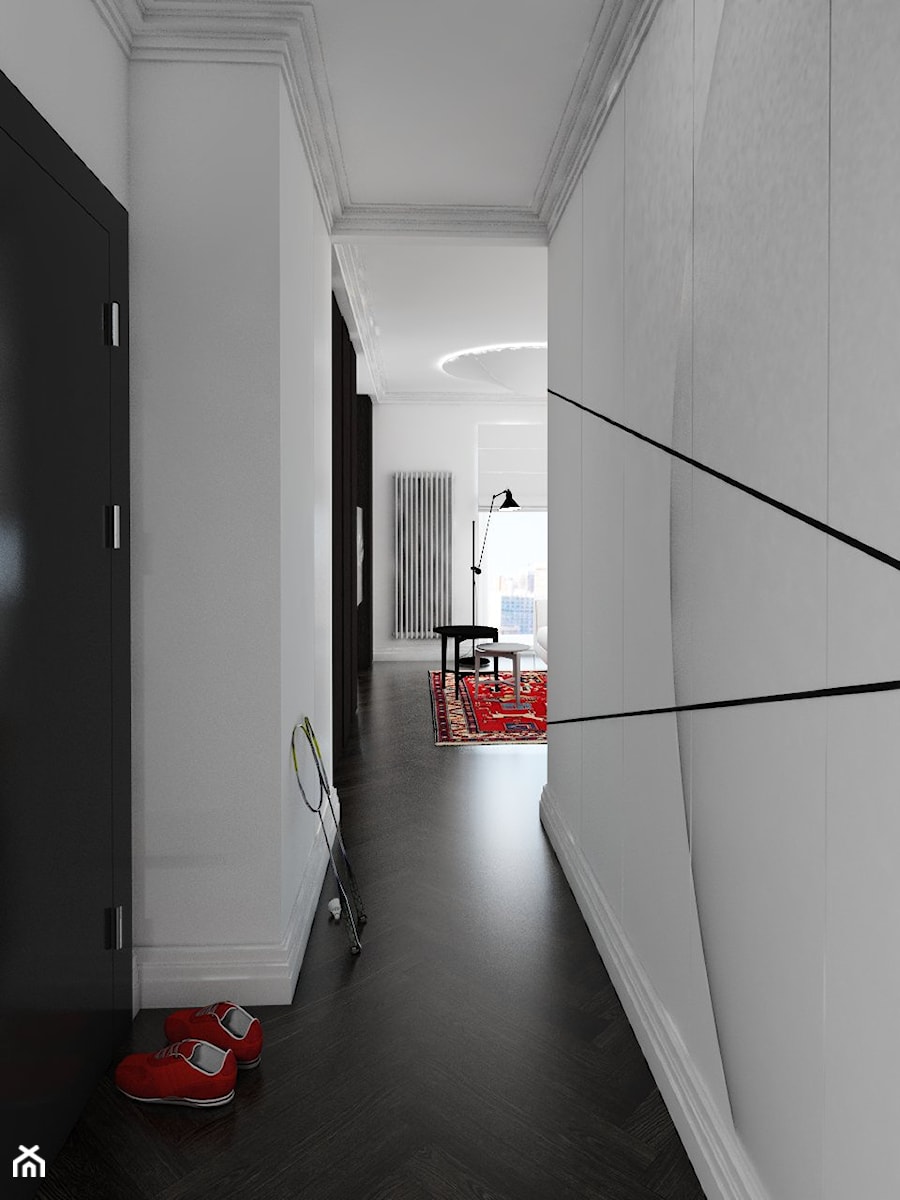 Mieszkanie w Poznaniu - Mały biały hol / przedpokój, styl minimalistyczny - zdjęcie od Architekt wnętrz Maria Jachalska