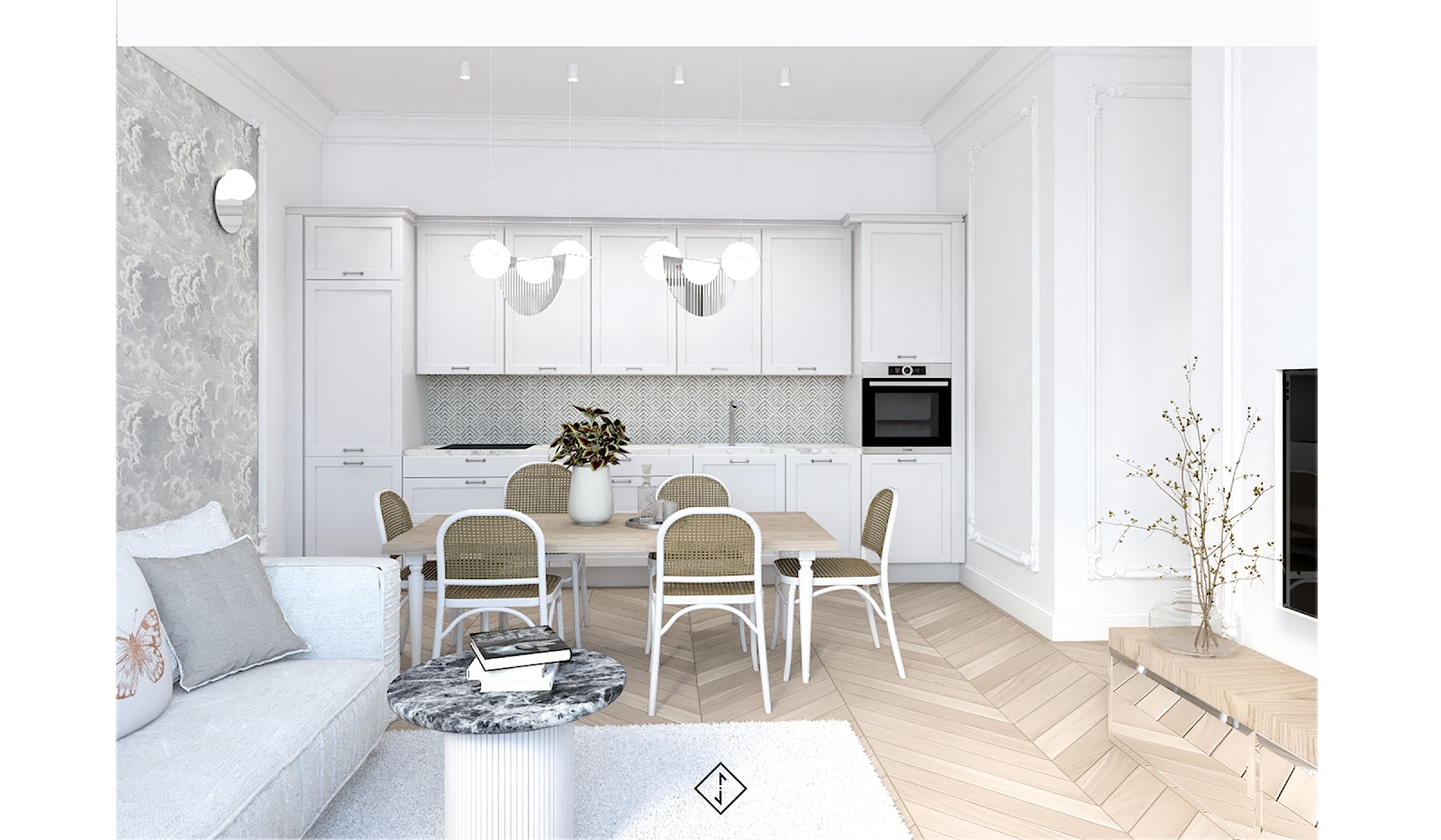 Nowe życie kamienicy - Kuchnia, styl glamour - zdjęcie od Architekt wnętrz Maria Jachalska - Homebook