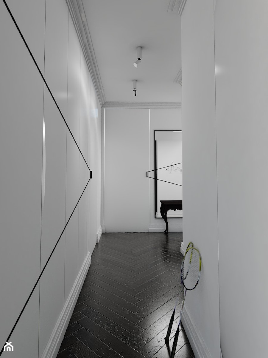 Mieszkanie w Poznaniu - Średni biały hol / przedpokój, styl minimalistyczny - zdjęcie od Architekt wnętrz Maria Jachalska