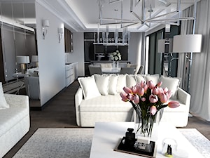 Apartament 105 m2 w widokiem na Poznań - Salon, styl glamour - zdjęcie od Architekt wnętrz Maria Jachalska