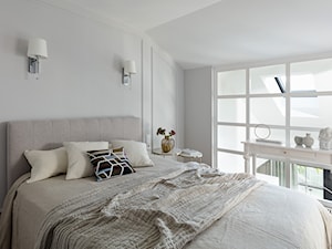 Apartament dwupoziomowy z antresolą - Sypialnia, styl nowoczesny - zdjęcie od Architekt wnętrz Maria Jachalska
