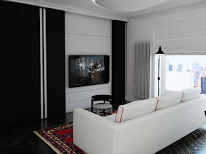 Mieszkanie w Poznaniu - Mały biały salon, styl nowoczesny - zdjęcie od Architekt wnętrz Maria Jachalska