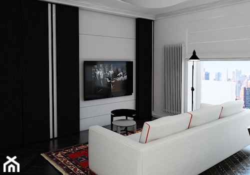 Mieszkanie w Poznaniu - Mały biały salon, styl nowoczesny - zdjęcie od Architekt wnętrz Maria Jachalska