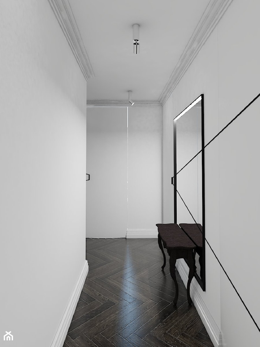 Mieszkanie w Poznaniu - Średni biały hol / przedpokój, styl nowoczesny - zdjęcie od Architekt wnętrz Maria Jachalska