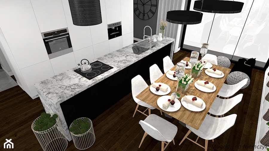 Salon z kuchnią - Kuchnia - zdjęcie od MEGART Projekty Wnętrz