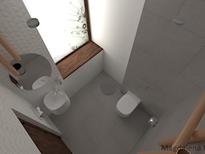 WHISKY HOUSE - Mała z lustrem z punktowym oświetleniem łazienka z oknem, styl nowoczesny - zdjęcie od MEGART Projekty Wnętrz