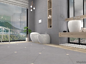 Łazienka w betonie i drewnie - Łazienka, styl nowoczesny - zdjęcie od MEGART Projekty Wnętrz
