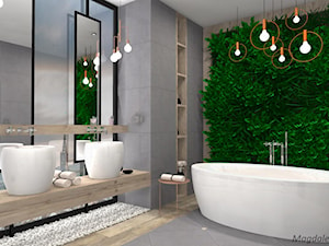 Łazienka w betonie i drewnie - Łazienka, styl nowoczesny - zdjęcie od MEGART Projekty Wnętrz