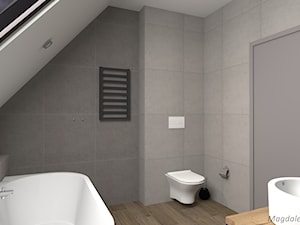 ŁAZIENKA (beton patchwork) - Średnia na poddaszu łazienka z oknem, styl nowoczesny - zdjęcie od MEGART Projekty Wnętrz