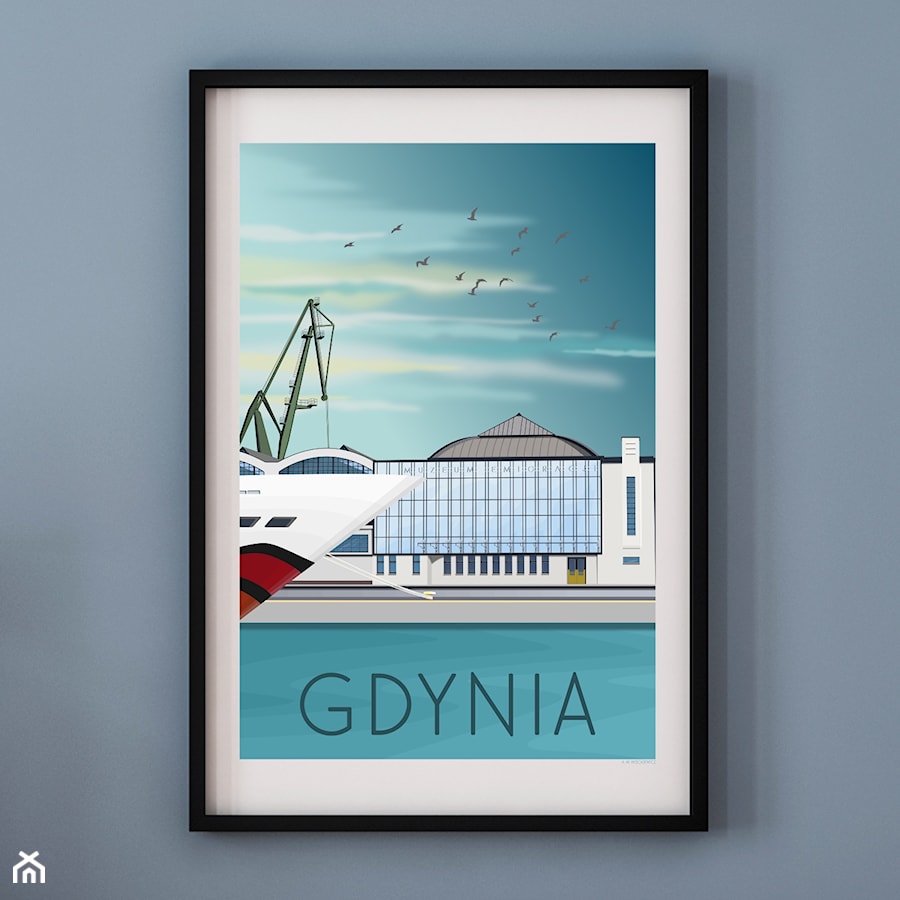 PLAKAT GDYNIA - DWORZEC MORSKI - zdjęcie od A.W.Więckiewicz