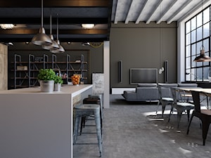 Industrialny Apartament - Jadalnia, styl industrialny - zdjęcie od Lemonade Studio