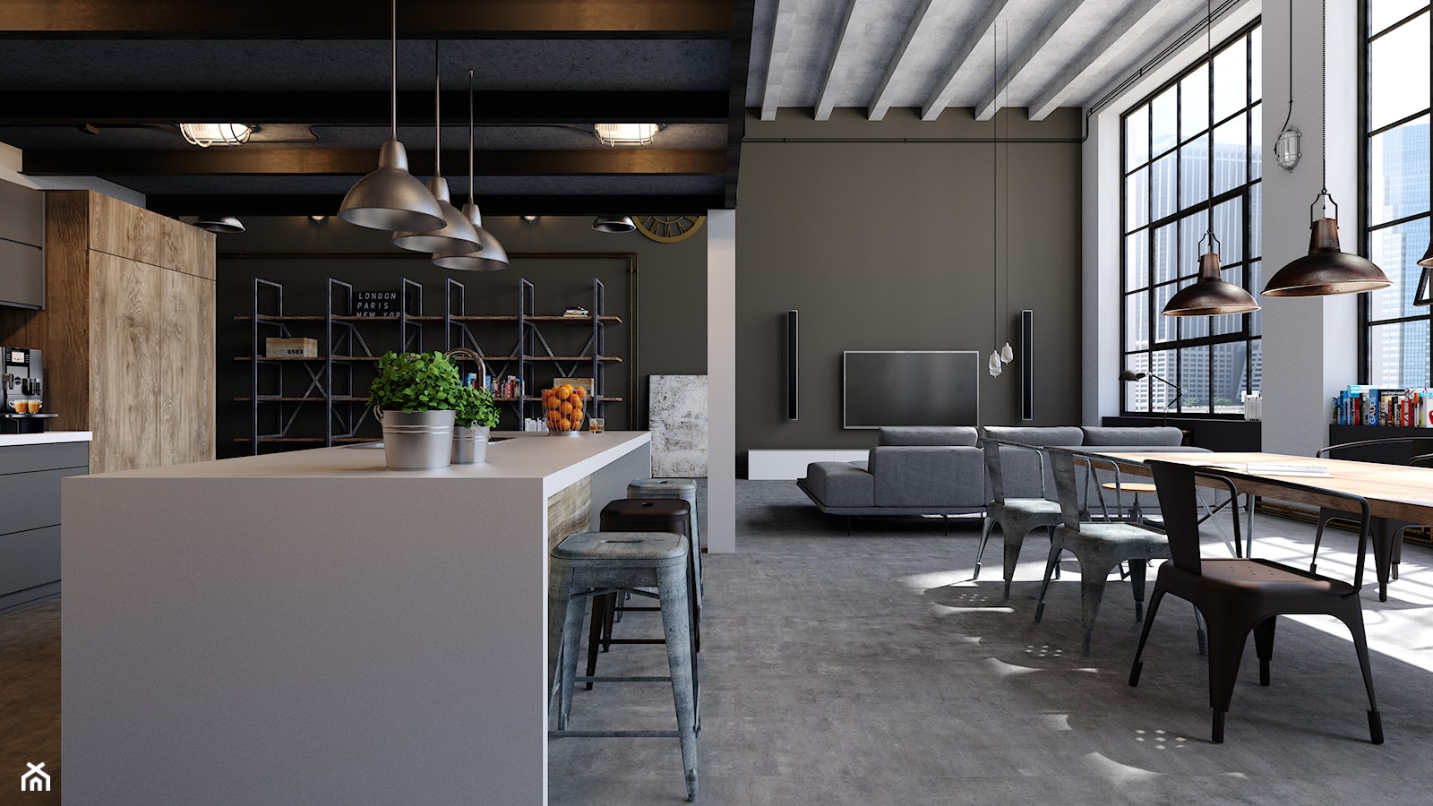 Industrialny Apartament - Jadalnia, styl industrialny - zdjęcie od Lemonade Studio - Homebook