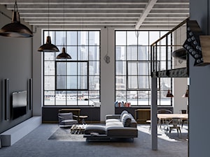 Industrialny Apartament - Salon, styl industrialny - zdjęcie od Lemonade Studio