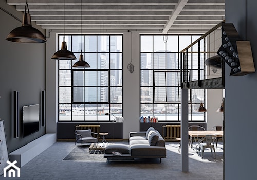 Industrialny Apartament - Salon, styl industrialny - zdjęcie od Lemonade Studio