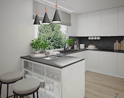 Gdynia - dom 150 m2 - Średnia otwarta szara kuchnia w kształcie litery u w aneksie z oknem, styl no ... - zdjęcie od Zu.art Zuzanna Komenda - Homebook