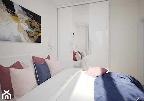 Gdańsk Chełm 43m2 - Mała biała sypialnia, styl nowoczesny - zdjęcie od Zu.art Zuzanna Komenda