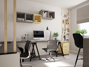 Gdańsk Ciołkowskiego 43m2 - Średnie białe biuro pracownia domowe w pokoju, styl skandynawski - zdjęcie od Zu.art Zuzanna Komenda
