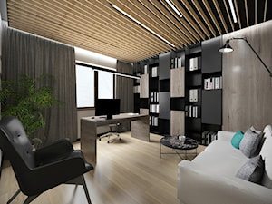 Projekt biura w domu - Średnie w osobnym pomieszczeniu z sofą beżowe czarne biuro, styl nowoczesny - zdjęcie od STUDIO ARCHI S