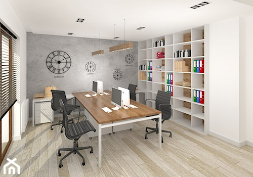 Biuro spedycji - Duże białe szare biuro, styl nowoczesny - zdjęcie od STUDIO ARCHI S