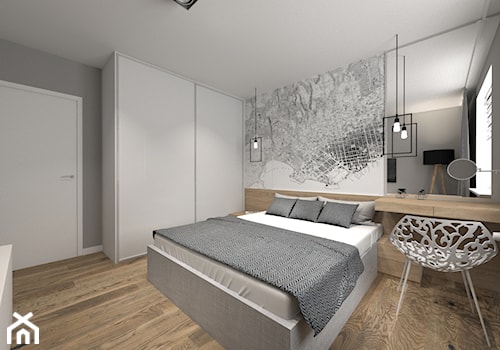 Projekt sypialni - Średnia szara sypialnia - zdjęcie od STUDIO ARCHI S