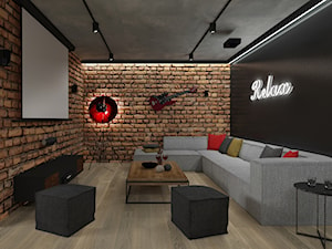 Projekt klubowej piwnicy - Średni czarny salon - zdjęcie od STUDIO ARCHI S