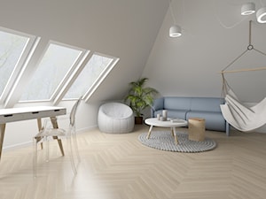 Projekt pokoju gościnnego - Duży szary salon - zdjęcie od STUDIO ARCHI S