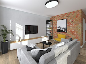 Mieszkanie w industrialnym stylu - Średni szary salon - zdjęcie od STUDIO ARCHI S