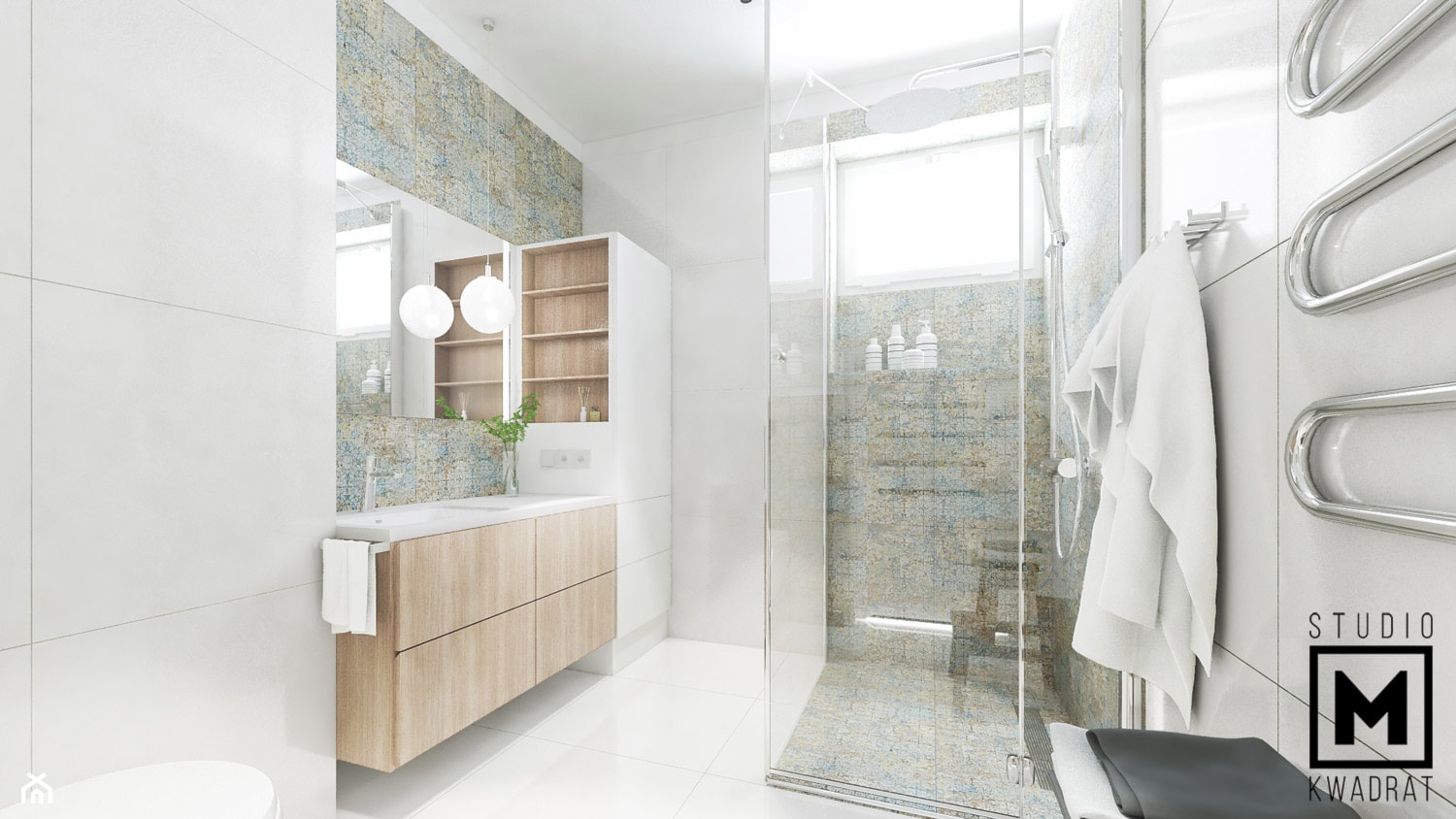 Nowoczesna łazienka z płytkami CARPET - zdjęcie od Studio M kwadrat | architektura wnętrz - Homebook